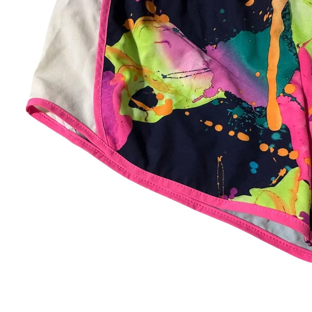 Justice Sport Girls Active Running Shorts Multicolor Splash Paint Athletic‎